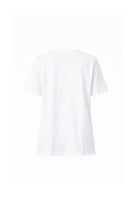 Light blue Ana + Maria Elia T-shirt with ghost graphic, casual short-sleeve top for women.