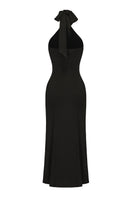 Black Nana Jacqueline Eliana Maxi Dress shown from the back, featuring flowing fabric and elegant design.