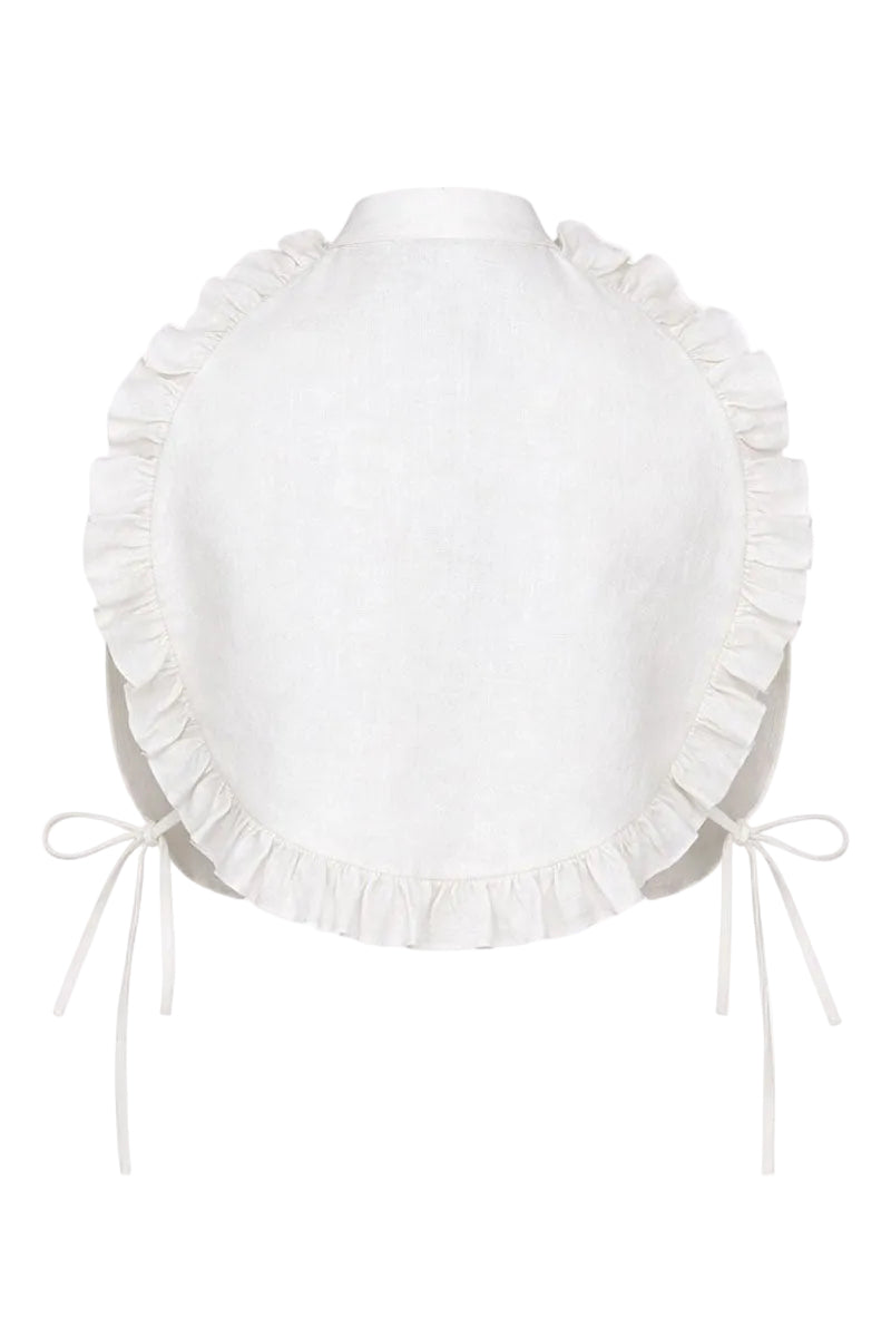 Ivory Ellen bib top by ANA + MARIA featuring a stylish, textured design and modern silhouette.