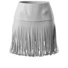 White Ellie leather midi skirt by Double A, featuring a sleek, fitted design with a smooth leather finish and stylish hem.