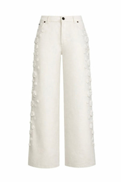 EMBROIDERED JEANS IN WHITE | CULT MIA | SANTA BRANDS