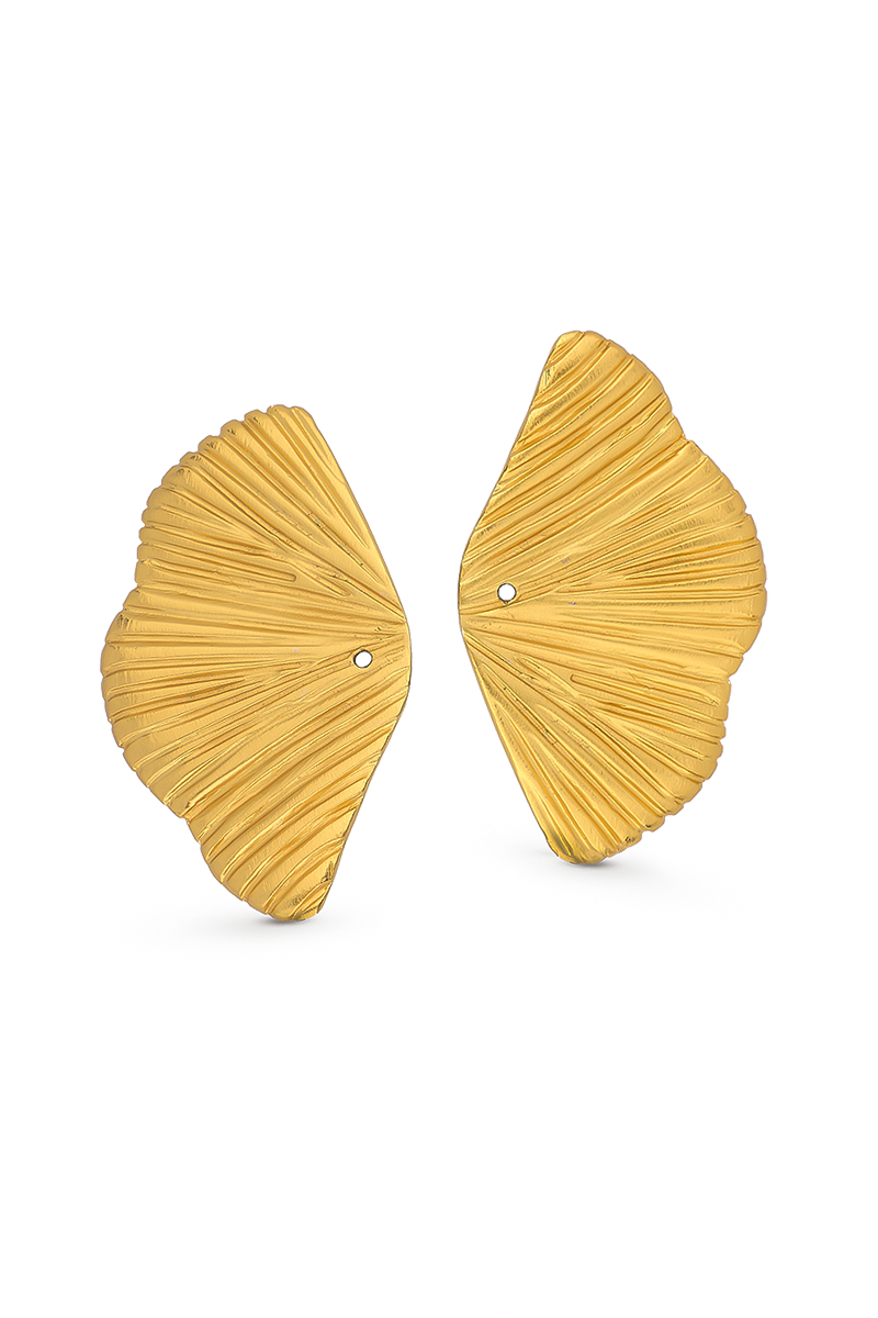 EMERALD VERTICAL WAVES FRONT BACK EARRINGS - CULT MIA