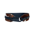 ISIDORA MALVA Entrerrios belt in cowhide leather, showcasing a stylish brown belt with detailed stitching and a metal buckle.