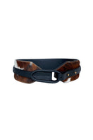ISIDORA MALVA Entrerrios belt in cowhide leather, showcasing a stylish brown belt with detailed stitching and a metal buckle.