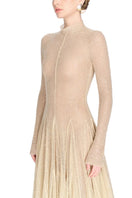 Close-up of Montsand Erytheia I Dress gown, showcasing elegant fabric and intricate design details.