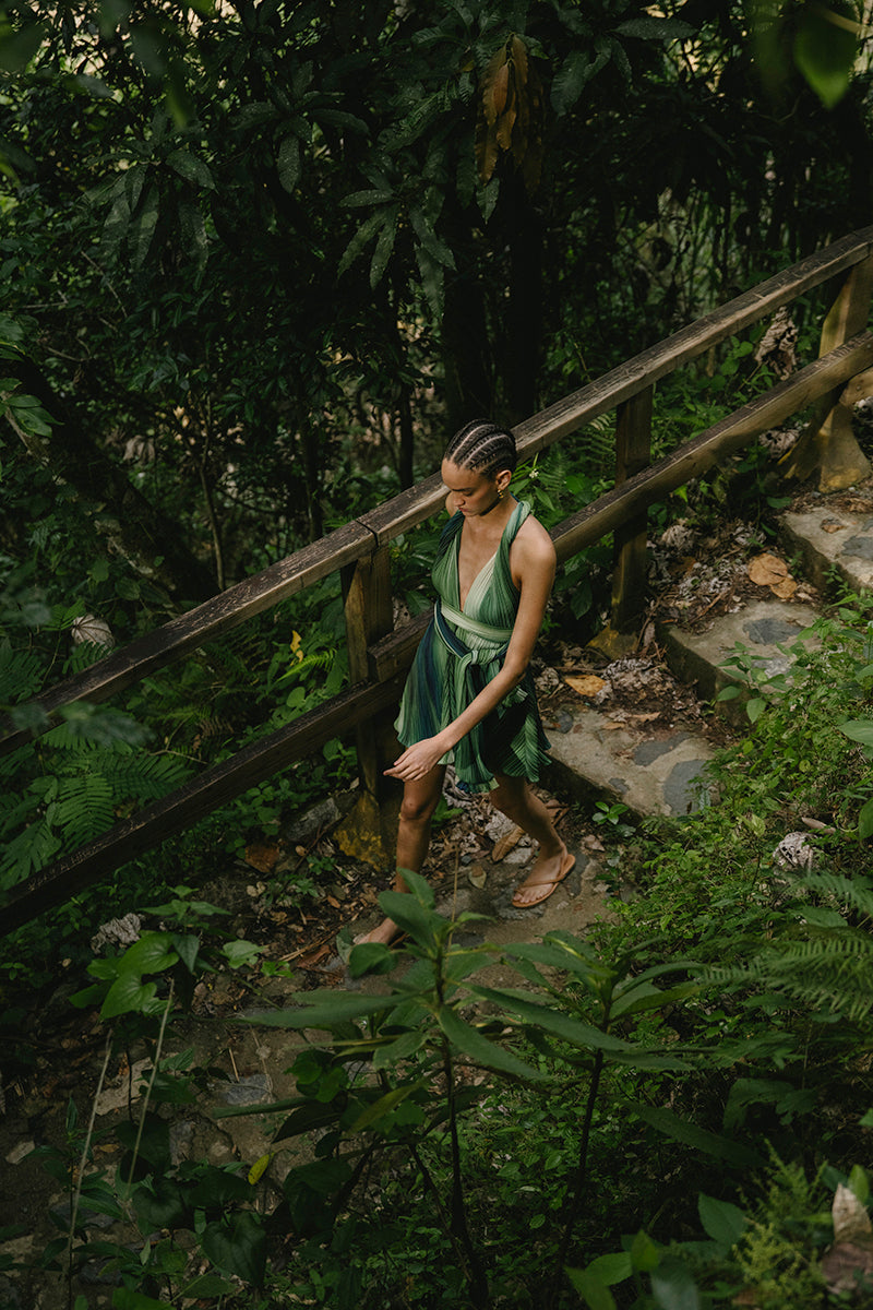 Maylé Vásquez Estero Romper in River Green, a stylish jumpsuit featuring a comfortable fit and modern design.