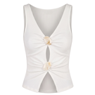 White Evia top by Summer Away, sleeveless blouse with a relaxed fit, perfect for casual summer outfits.