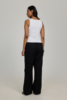 White EVIA top by Summer Away, featuring a stylish sleeveless design, lightweight fabric, and modern casual look.