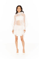 White Eve Diamond Top by Nana Jacqueline, stylish sleeveless blouse with diamond embellishments and elegant design.