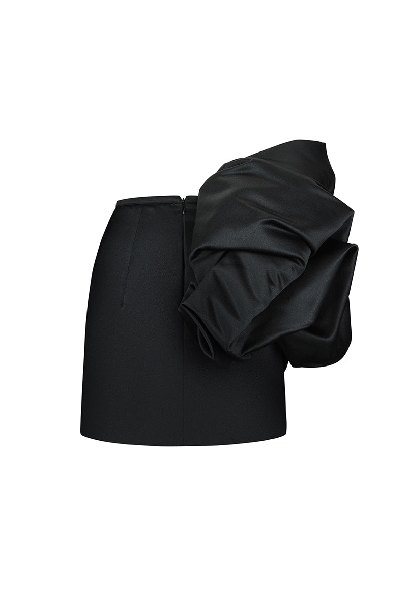 FLOUNCED SKIRT IN BLACK - CULT MIA