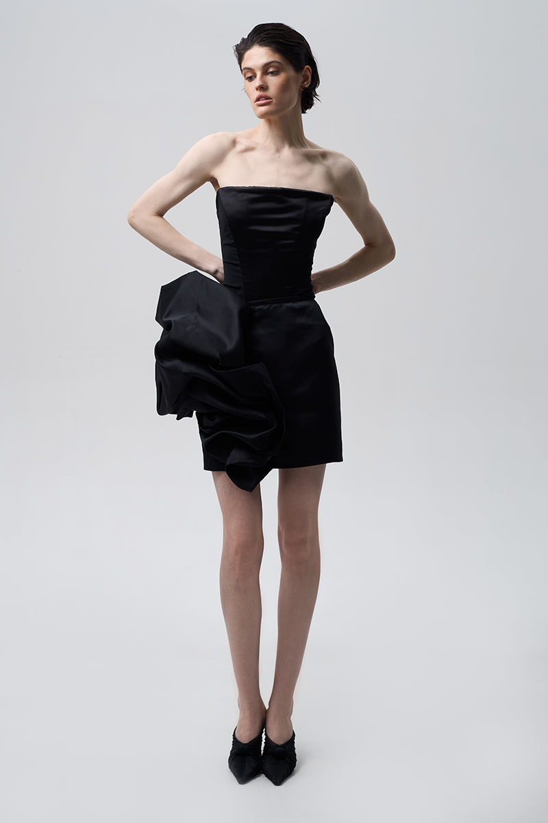FLOUNCED SKIRT IN BLACK - CULT MIA