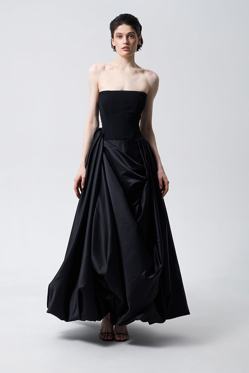 BLACK ASYMMETRICAL DRESS IN BLACK - CULT MIA