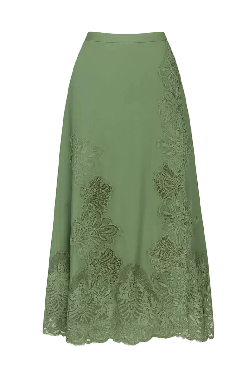 SALOME SKIRT IN OLIVE GREEN
