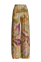 Andrea Iyamah Fara Mesh Pants in Vibra Print featuring lightweight mesh fabric and vibrant patterned design.