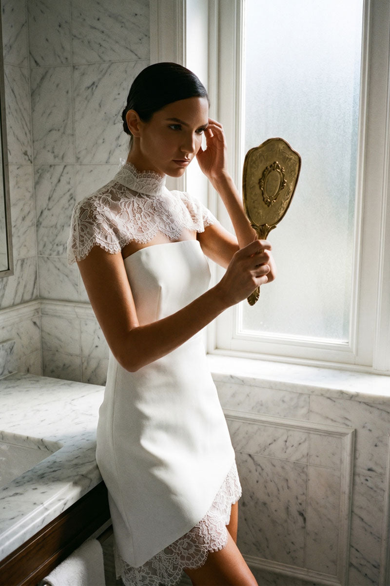 Matters white mini dress featuring a stylish, fitted design perfect for casual or semi-formal occasions.