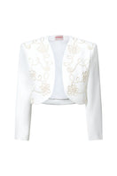 Señorita Maria white blazer jacket with tailored fit and lapel collar, stylish and versatile for professional or casual wear.