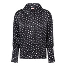 Señorita Antonia Polka Blouse in black and white, stylish shirt with polka dot pattern, displayed on a neutral background.