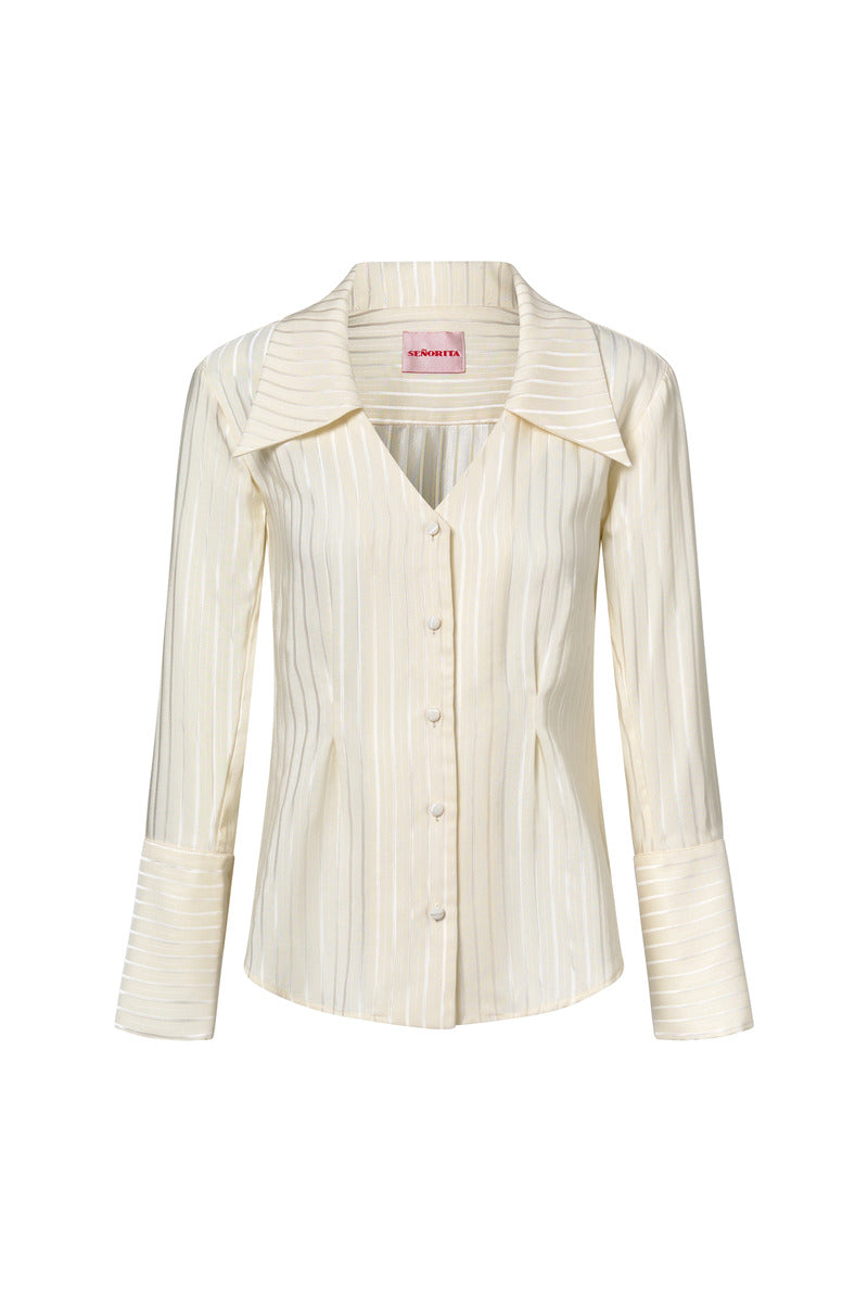 Señorita ivory Alba blouse, stylish shirt with a relaxed fit, featuring a soft fabric and elegant design.