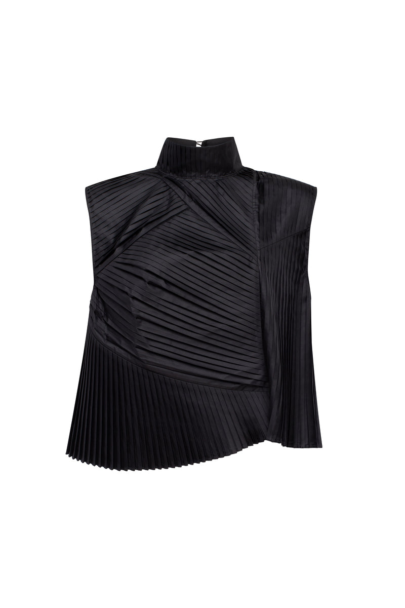 Black Tamar Keburia Fernanda top, stylish sleeveless blouse with a fitted silhouette, perfect for casual or dressy occasions.