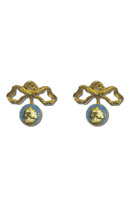 Natia x Lako bow with coin earrings featuring delicate bow design and hanging coin charms, stylish jewelry for women