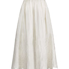 Scarlett Gasque Fiorella maxi skirt in flowing fabric with a high waist and elegant design, shown in a full-length view.