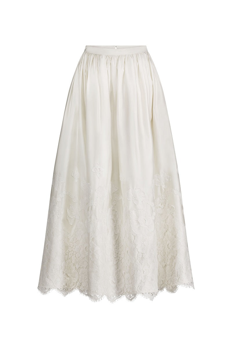Scarlett Gasque Fiorella Maxi Skirt in flowing fabric, featuring a stylish design perfect for casual or formal wear.