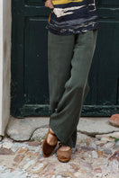 Flabelus Frida Mary Jane flats in brown velvet with light brown piping, featuring a classic Mary Jane strap and elegant design.
