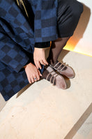 Flabelus Mina flat in brown, stylish slip-on flats with a smooth finish and rounded toe, perfect for casual and dressy wear.