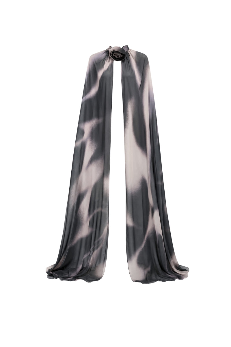 Black print cover-up from TINTA LATINA's FLO OVERLAY IN BLACK PRINT collection, featuring lightweight fabric and stylish design.