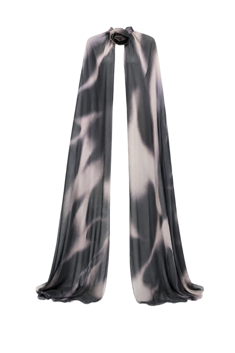 Black print cover-up from TINTA LATINA's FLO OVERLAY IN BLACK PRINT collection, featuring lightweight fabric and stylish design.