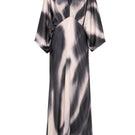 Tinta Latina Floresta black print maxi dress with flowing fabric and bohemian style, perfect for summer or casual occasions.