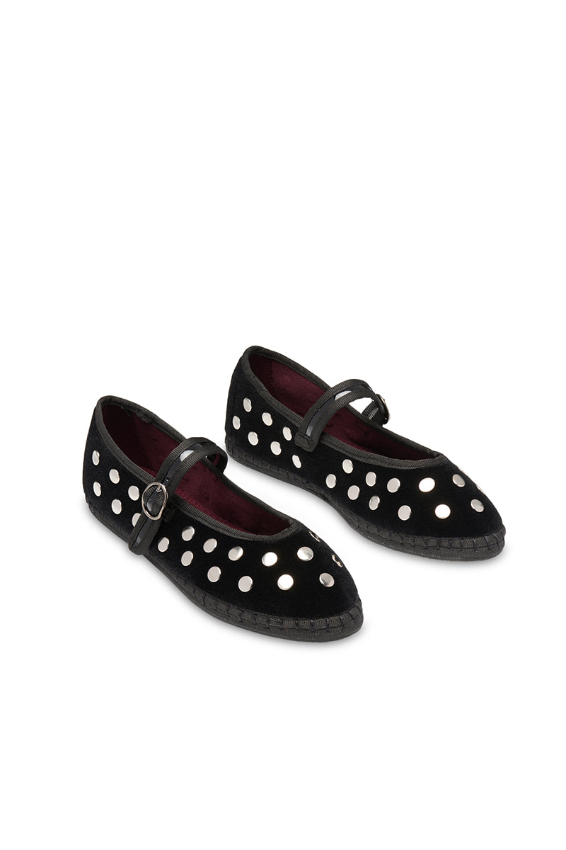 Flabelus MAE FLAT IN SILVER Black Flabelus MAE FLAT IN SILVER Black