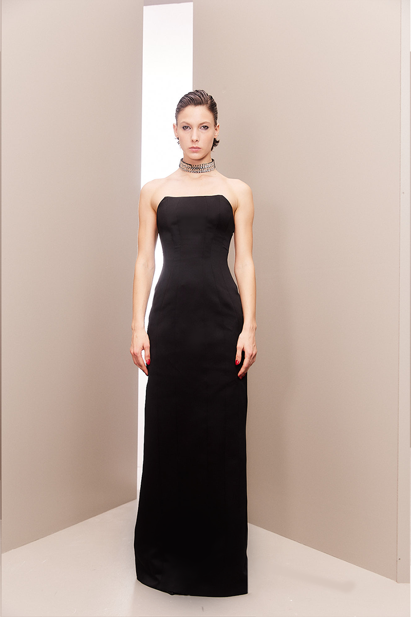 EBONY BLACK EXQUISITE CORSET GOWN - CULT MIA