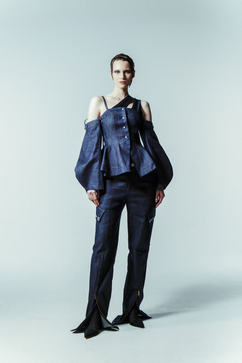 SABRINA DENIM TOP - CULT MIA