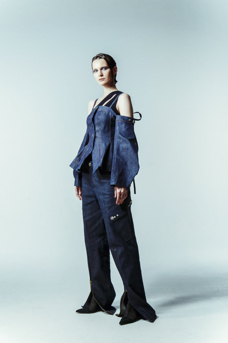 SABRINA DENIM TOP - CULT MIA