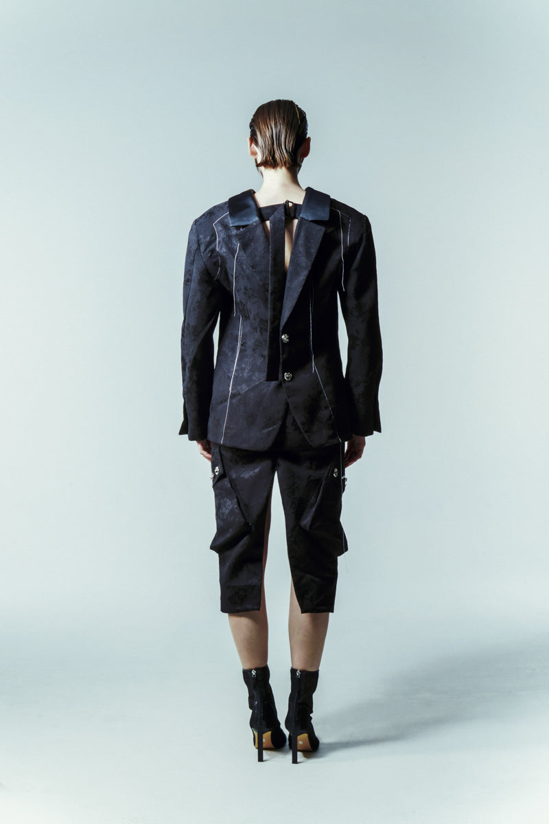 REVERSE TAILORED SUIT JACKET WITH EXPOSED BACK - CULT MIA