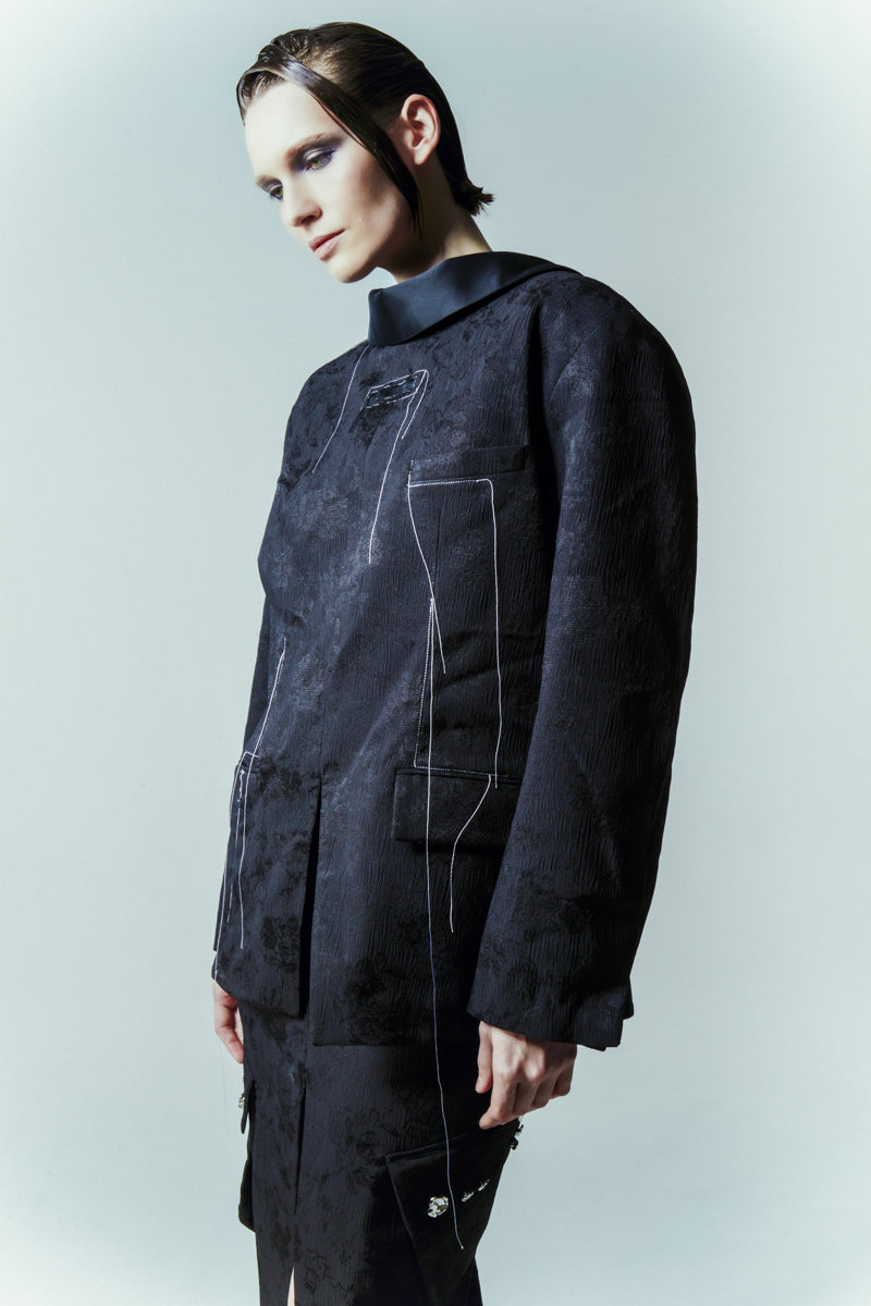 REVERSE TAILORED SUIT JACKET WITH EXPOSED BACK - CULT MIA