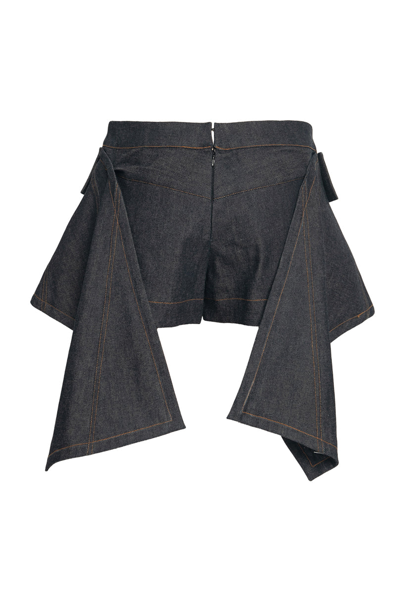 DENIM FLARED SKORT - CULT MIA