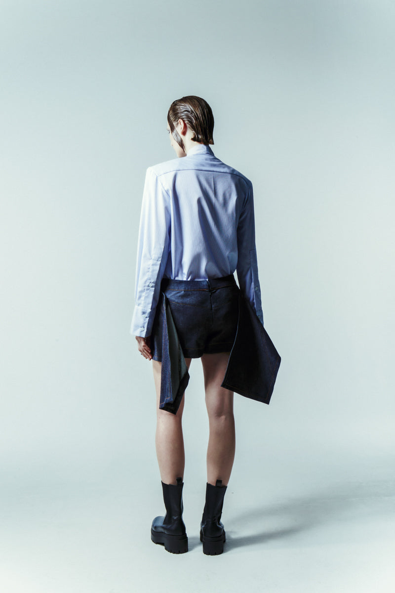 DENIM FLARED SKORT - CULT MIA