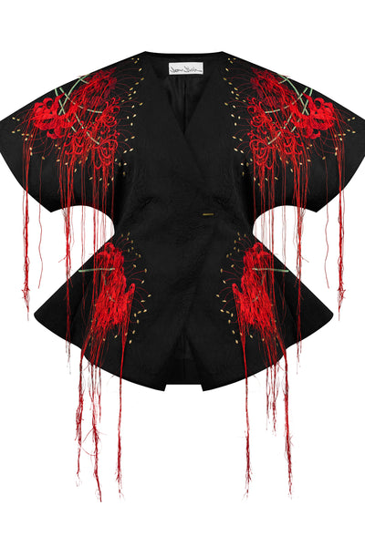 SIGNATURE RED EMBROIDERED KIMONO | CULT MIA | Sean Sheila