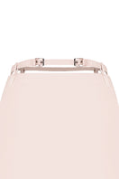 Sean Sheila blush satin maxi skirt with elegant flowing fabric and detailed waistband, perfect for sophisticated casual wear.