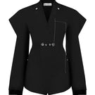 Sean Sheila double-breasted jacket with embellished buttons, front view showing tailored fit and stylish details.