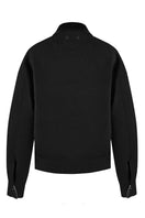 Sean Sheila crinkled blouson jacket shown from the back, featuring textured fabric and a relaxed fit for casual style.