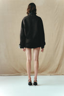 Sean Sheila crinkled blouson jacket shown from the back, featuring textured fabric and a relaxed fit for casual style.