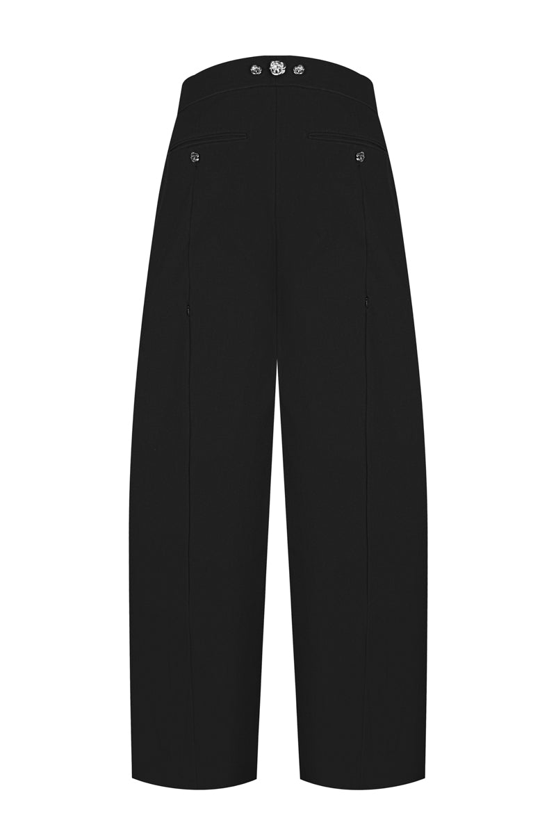 Black cowboy trousers by Sean Sheila, showcasing classic Western-style pants with a fitted design and detailed stitching.