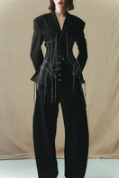 Black cowboy trousers by Sean Sheila with detailed stitching and classic Western styling, shown on a neutral background.