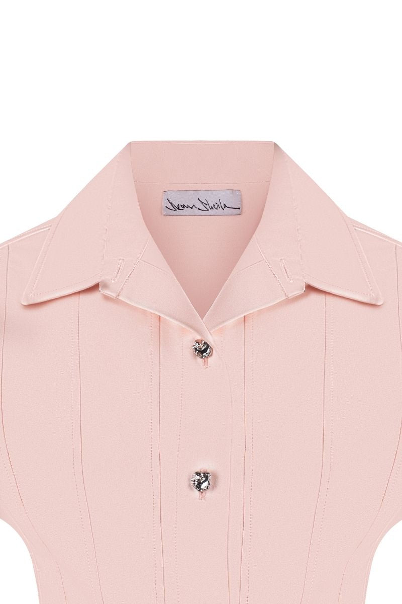 Sean Sheila tailored shirt with corset panels featuring a fitted design, detailed stitching, and structured fabric for a stylish look.