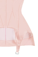 Sean Sheila blush corset top with structured fit and detailed stitching, displayed on a mannequin.