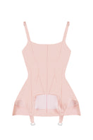 Sean Sheila blush corset top, front view showing fitted design and delicate details, perfect for stylish tops and feminine fashion.