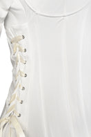 White corset panelled shirt by Sean Sheila with detailed stitching and structured design, perfect for stylish, modern outfits.